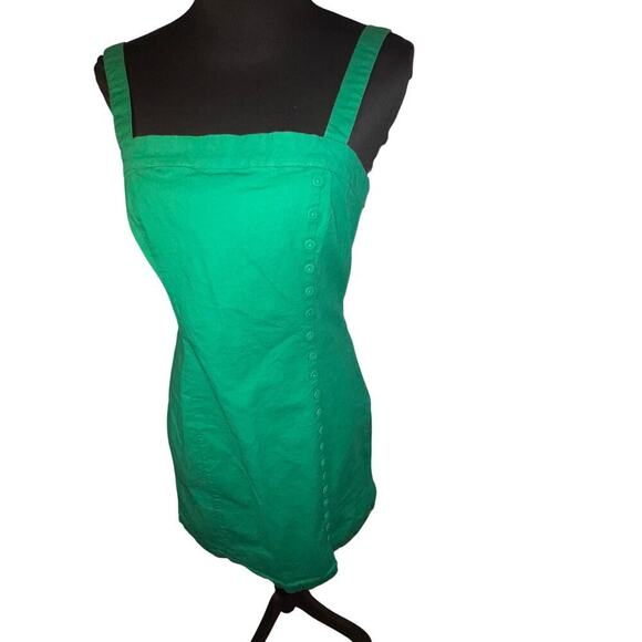 Forever 21 juniors' L square neckline button accent front stretch mini dress - Picture 2 of 9